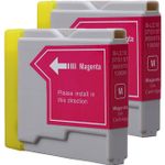 2 stuks Brother LC970M inktcartridges magenta (Ink Hero Huismerk)