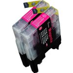 2 stuks Brother LC1240M (LC1220) magenta hoge capaciteit inktcartridges (Ink Hero Huismerk)