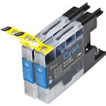 2 stuks Brother LC1280XL cyaan inktcartridges (Ink Hero Huismerk)