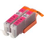 2 stuks Canon CLI-571XL inktcartridges magenta hoge capaciteit (Ink Hero Huismerk)