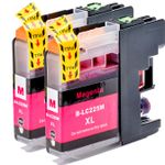 2 stuks Brother LC225M inktcartridges magenta super hoge capaciteit (Ink Hero Huismerk)