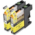 2 stuks Brother LC223 (LC221) inktcartridges geel hoge capaciteit (Ink Hero Huismerk)