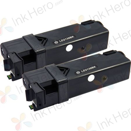 2 stuks Dell 593-10312 / 593-10320 (FM064) toner zwart hoge capaciteit (Ink Hero Huismerk)