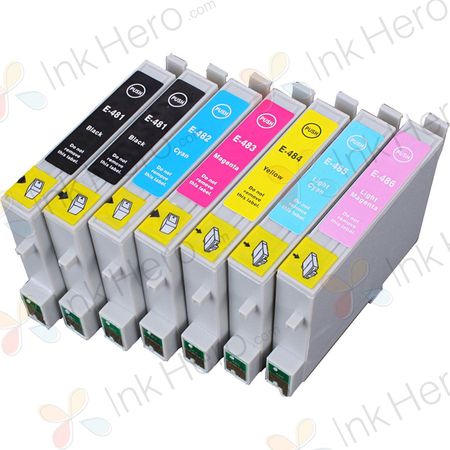 7 stuks Epson T0487 inktcartridges (Ink Hero Huismerk)