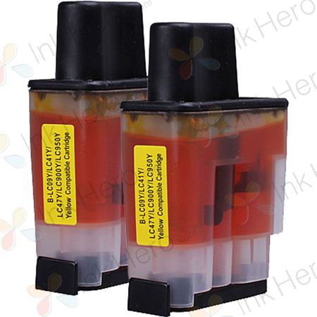 2 stuks Brother LC900Y geel inktcartridges (Ink Hero Huismerk)