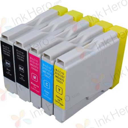 5 stuks Brother LC970 inktcartridges (Ink Hero Huismerk)