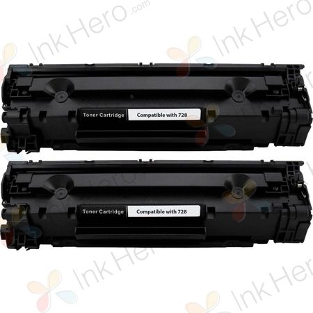 2 stuks Canon 728 toner zwart (Ink Hero Huismerk)