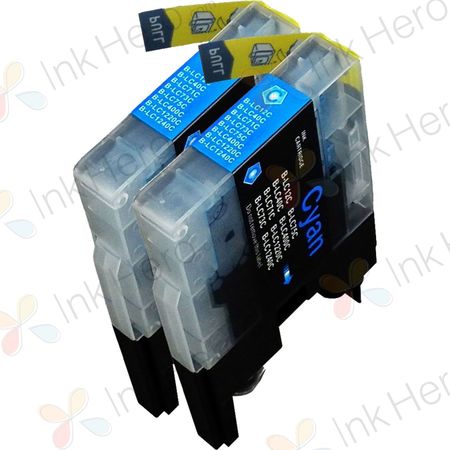 2 stuks Brother LC1240C (LC1220) cyaan hoge capaciteit inktcartridges (Ink Hero Huismerk)