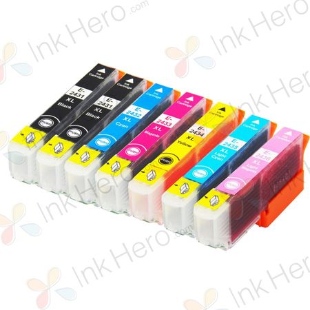 7 stuks Epson 24XL inktcartridges hoge capaciteit (Ink Hero Huismerk)