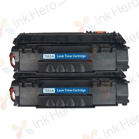 2 stuks HP 53A (Q7553A) toner zwart (Ink Hero Huismerk)