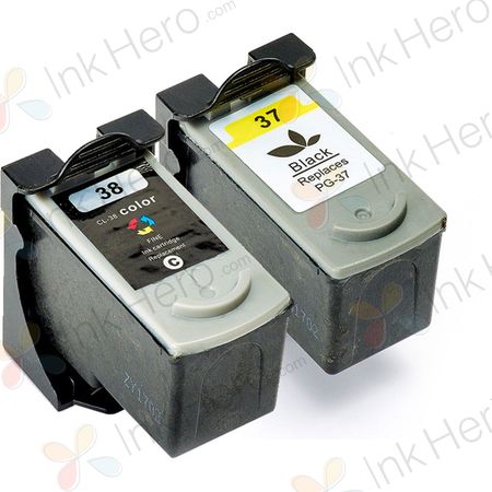 2 stuks Canon PG-37 / CL-38 inktcartridges (Ink Hero Huismerk)