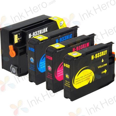 4 stuks HP 932XL & 933XL inktcartridges hoge capaciteit (Ink Hero Huismerk)