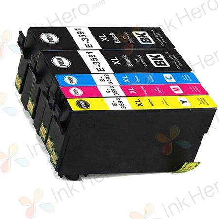 5 stuks Epson 35XL inktcartridges hoge capaciteit (Ink Hero Huismerk)