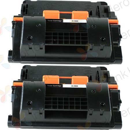 2 stuks HP 90X (CE390X) toner zwart hoge capaciteit (Ink Hero Huismerk)