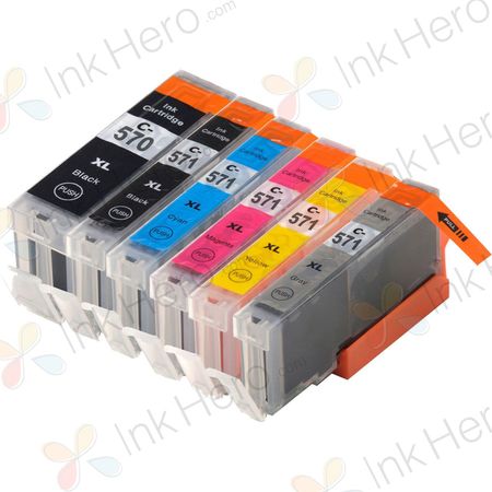 6 stuks Canon PGI-570XL & CLI-571XL inktcartridges hoge capaciteit (Ink Hero Huismerk)