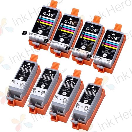 8 stuks Canon PGI-35 & CLI-36 inktcartridges (Ink Hero Huismerk)