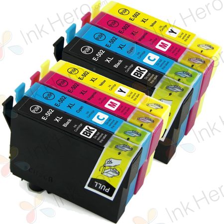 8 stuks Epson 502XL inktcartridges hoge capaciteit (Ink Hero Huismerk)