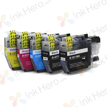 5 stuks Brother LC3211 inktcartridges hoge capaciteit (Ink Hero Huismerk)