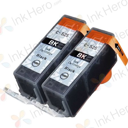 2 stuks Canon PGI-525BK inktcartridges pigment zwart (Ink Hero Huismerk)