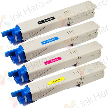 4 stuks Oki C3300, C3400, C3600 toner (Ink Hero Huismerk)