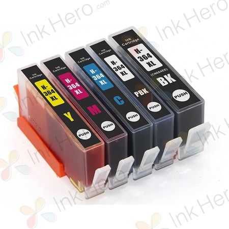 5 stuks HP 364XL inktcartridges hoge capaciteit (Ink Hero Huismerk)