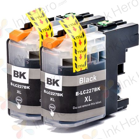 2 stuks Brother LC227BK inktcartridges zwart super hoge capaciteit (Ink Hero Huismerk)