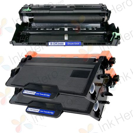 3 stuks Brother TN3480 & DR3400 toner & drum hoge capaciteit (Ink Hero Huismerk)