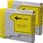 2 stuks Brother LC1000Y geel inktcartridges (Ink Hero Huismerk)