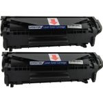 2 stuks HP 12A (Q2612A) toner zwart (Ink Hero Huismerk)