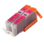 2 stuks Canon CLI-551XL inktcartridges magenta hoge capaciteit (Ink Hero Huismerk)