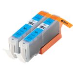 2 stuks Canon CLI-551XL inktcartridges cyaan hoge capaciteit (Ink Hero Huismerk)