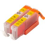 2 stuks Canon CLI-571XL inktcartridges geel hoge capaciteit (Ink Hero Huismerk)