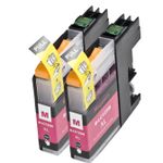 2 stuks Brother LC125M inktcartridges magenta super hoge capaciteit (Ink Hero Huismerk)