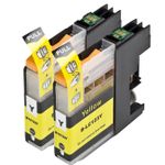 2 stuks Brother LC123 (LC121) inktcartridges geel hoge capaciteit (Ink Hero Huismerk)