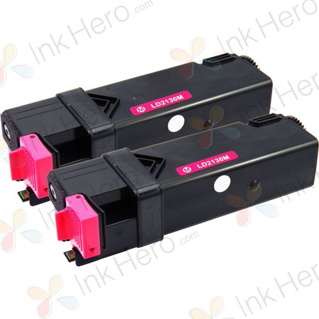 2 stuks Dell 593-10315 / 593-10323 (FM067) toner magenta hoge capaciteit (Ink Hero Huismerk)