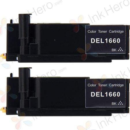 2 stuks Dell 593-11040 (N51XP) toner zwart (Ink Hero Huismerk)