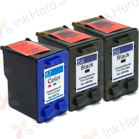 3 stuks HP 56 / HP 57 inktcartridges (Ink Hero Huismerk)