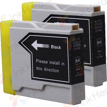 2 stuks Brother LC970BK inktcartridges zwart (Ink Hero Huismerk)