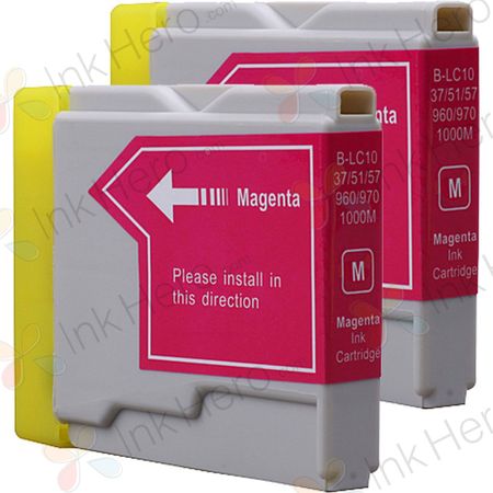 2 stuks Brother LC970M inktcartridges magenta (Ink Hero Huismerk)