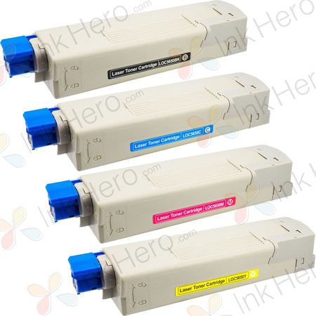 4 stuks OkiData C5650 / C5750 toner hoge capaciteit (Ink Hero Huismerk)