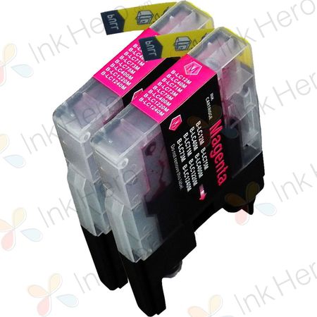 2 stuks Brother LC1240M (LC1220) magenta hoge capaciteit inktcartridges (Ink Hero Huismerk)