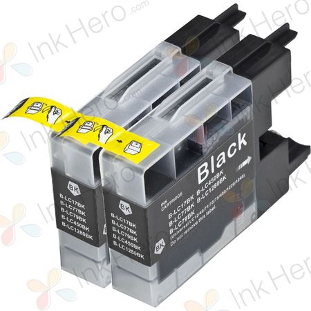 2 stuks Brother LC1280XL zwart inktcartridges (Ink Hero Huismerk)