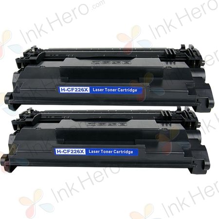 2 stuks HP 26X (CF226X) toner zwart hoge capaciteit (Ink Hero Huismerk)