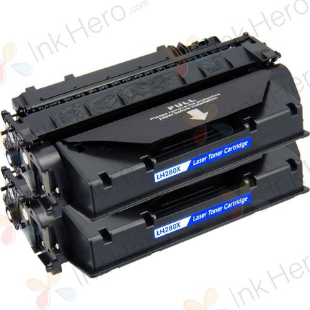 2 stuks HP 80X (CF280X) toner zwart hoge capaciteit (Ink Hero Huismerk)