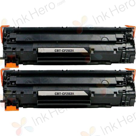 2 stuks HP 83X (CF283X) toner zwart hoge capaciteit (Ink Hero Huismerk)