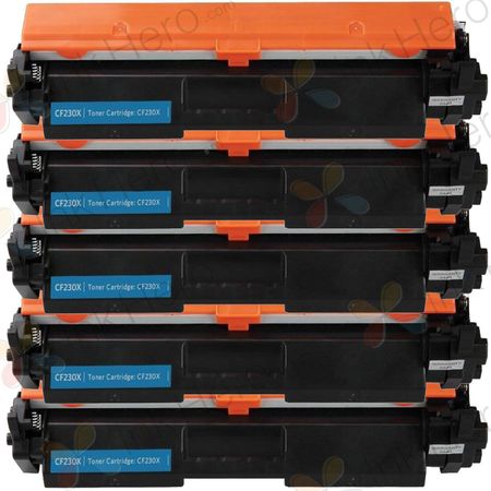 5 stuks HP 30X (CF230X) toner zwart hoge capaciteit (Ink Hero Huismerk)