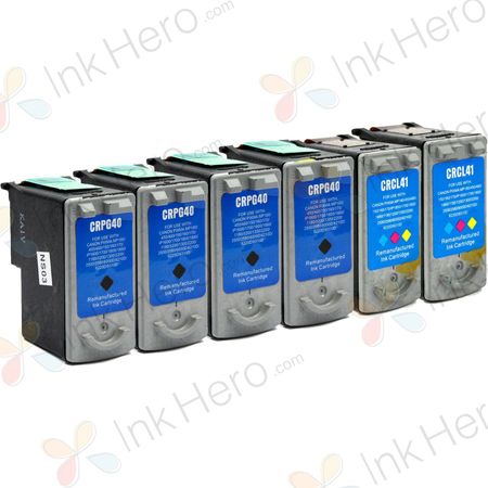 6 stuks Canon PG-40 & CL-41 inktcartridges (Ink Hero Huismerk)