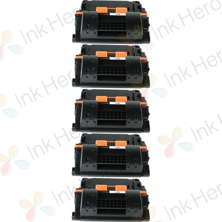 5 stuks HP 90X (CE390X) toner zwart hoge capaciteit (Ink Hero Huismerk)