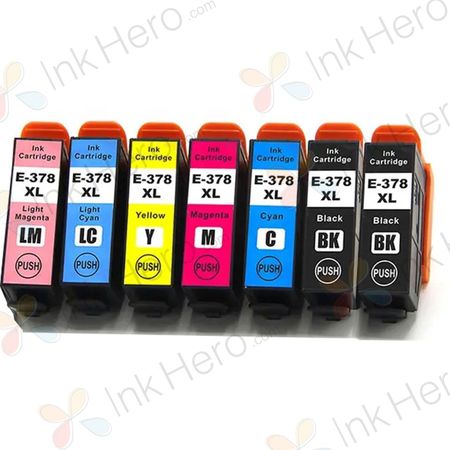 7 stuks Epson 378XL inktcartridges hoge capaciteit (Ink Hero Huismerk)