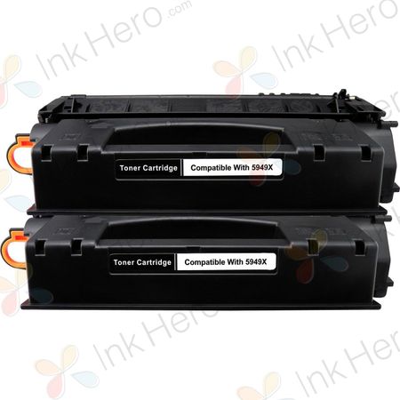 2 stuks HP 49X (Q5949X) toner zwart hoge capaciteit (Ink Hero Huismerk)